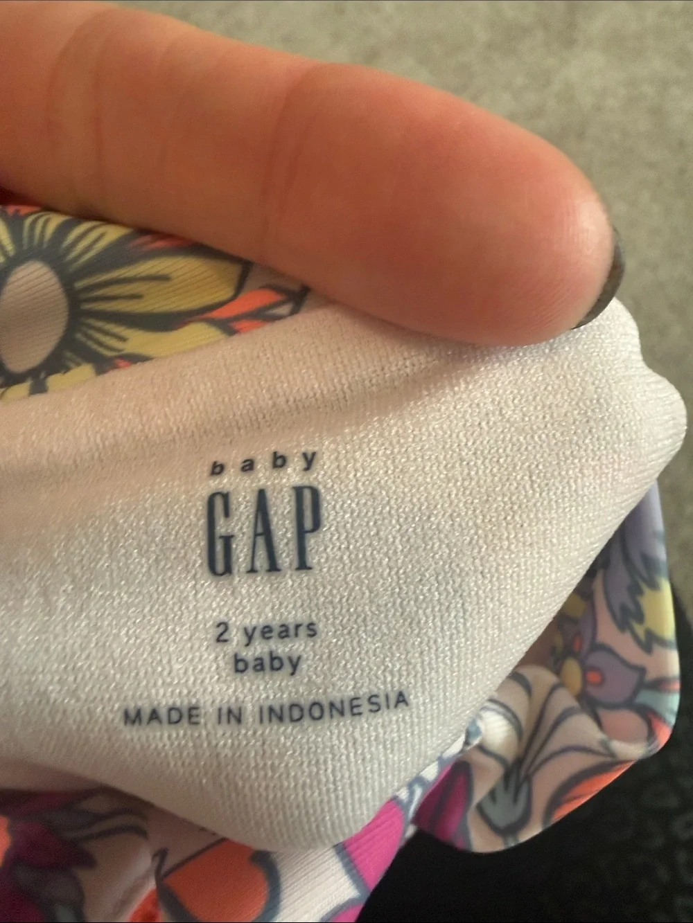 GAP Girls' Floral Long-Sleeve Rashguard - Pink, Yellow, Blue